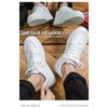 Men's Autumn Low-Top White Casual Board Shoes, Versatile Thick-Soled Trendy Footwear For Young Adults.
