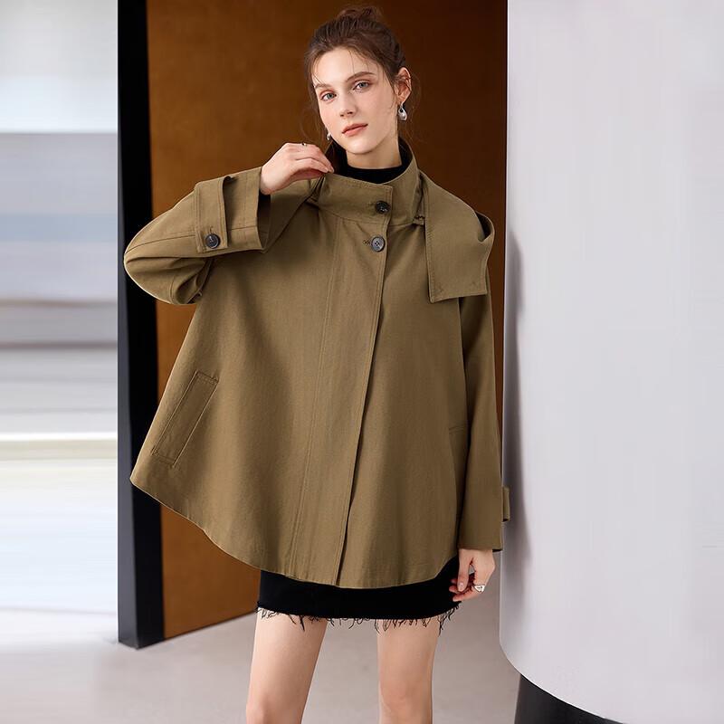 

Tachic Women s Lyocell Hooded Loose Trench Coat L