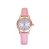 Girls' Quartz Watch, Round Face, Arabic Numerals, Analog, Waterproof, Everyday Watch, Cute for Students (Pink)