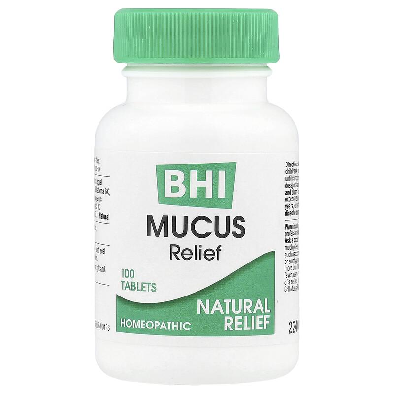 BHI, Mucus Relief, 100 Tablets