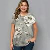 Summer O-Neck Womens T-Shirt Oversized Clothes Harajuku Casual Loose Top Floral Print Funny T-Shirt for Ladies Pullover Street