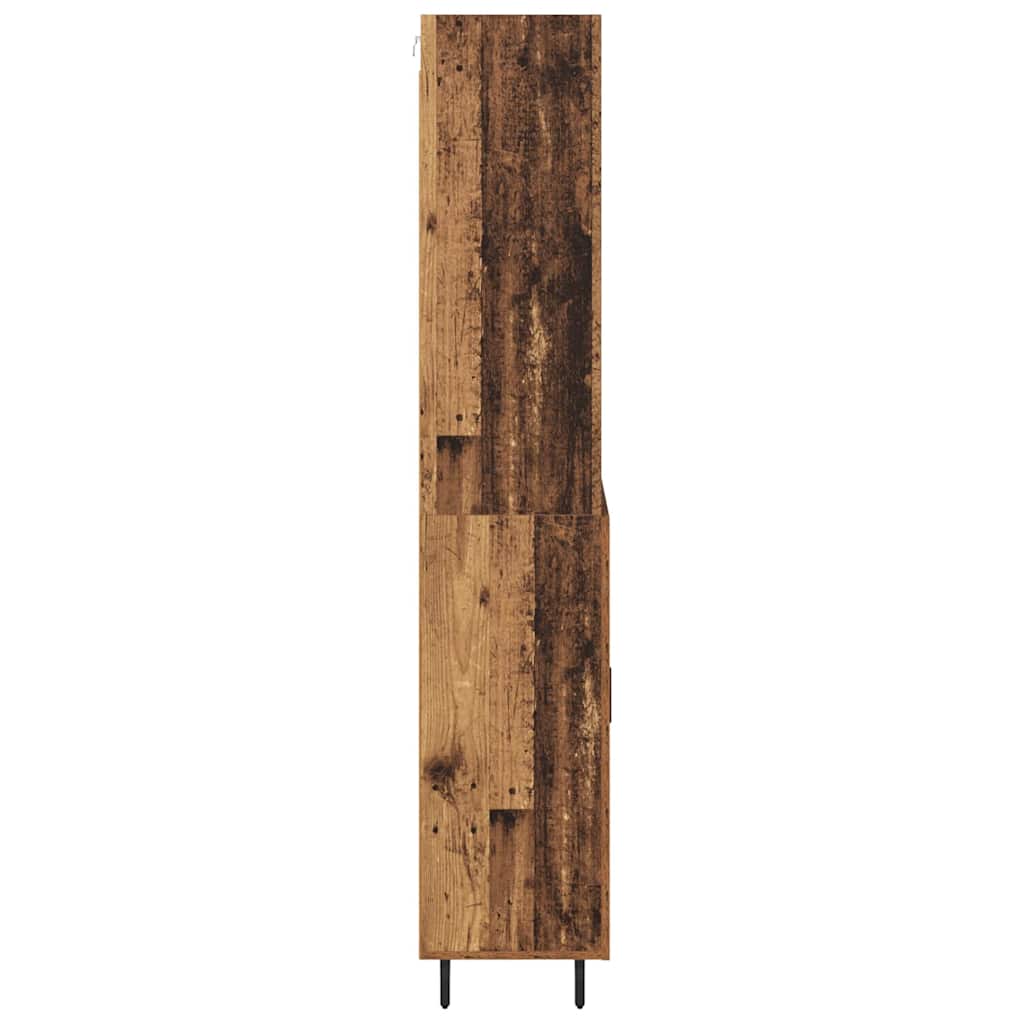 Highboard Reclaimed Wood 69.5 x 34 x 180 cm Engineered Wood and Glass