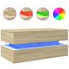 Modern Coffee Table With LED Lighting, Sonoma Oak, 90X50X40 Cm