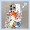 Fox Rabbit Bracket Is Suitable for Apple 17promax Mobile Phone Case Iphone15 Cute Cartoon 16 Feather Yarn 14 Women