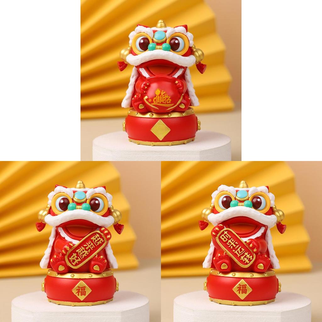 Chinese Style Resin Lion Figurine Home Decor For New Year Celebration Gift