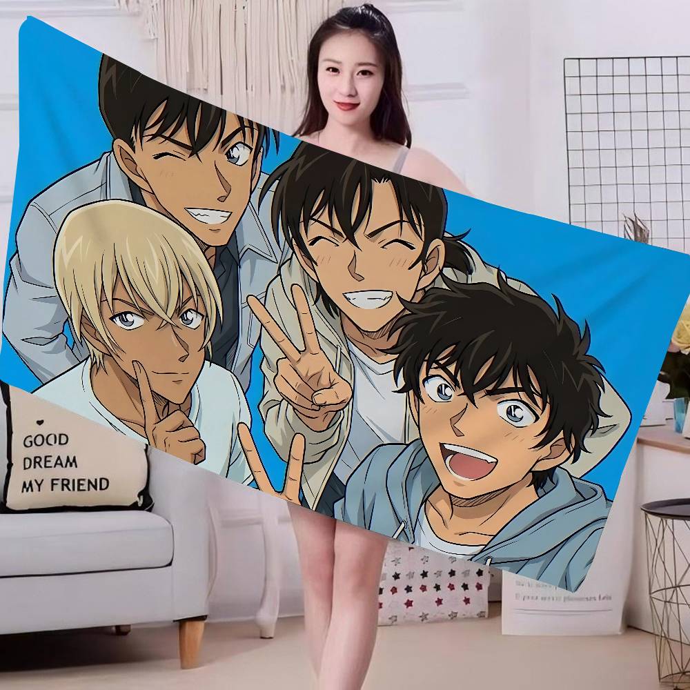 Mystery Detective C-Conan Anime Beach Swimming Towel Soft Absorbent Washcloth Children's Gifts for Kids Travel Camping Gym