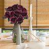 5/10pcs Dark Red Artificial Silk Rose Bouquet Realistic Fake Roses for Halloween Xmas Home Wedding Party Decor