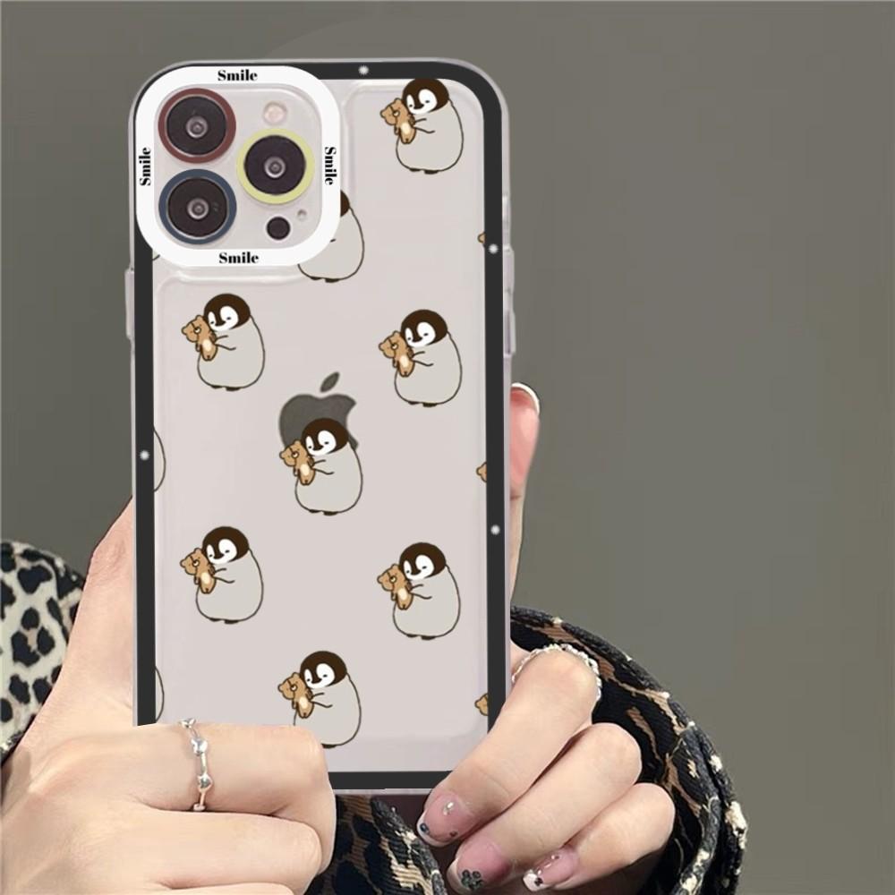 Pinguin Kawaii Cartoon Handyhülle Für Samsung S 20 21 22 23 lite plus ultra Klar Mobile Abdeckung Funda