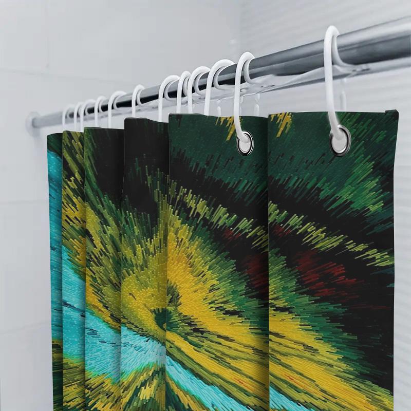 Modern Colorful Shower Curtain With Vivid Patterns Decorative Bath Liner For Home Bathroom