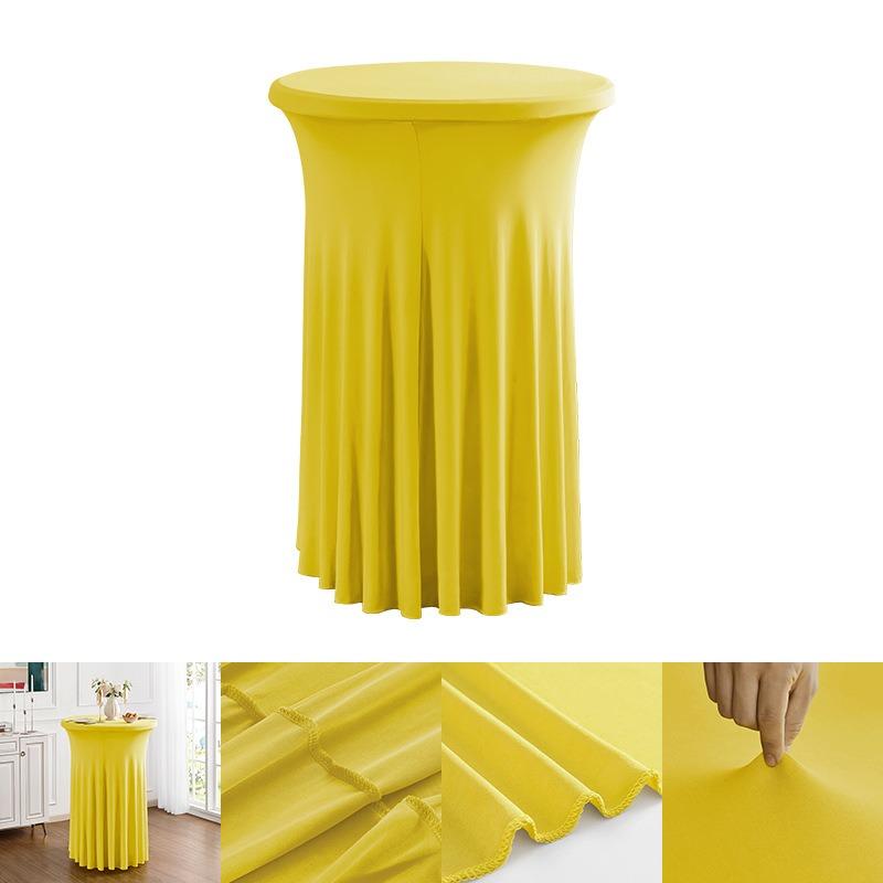 60/70/80cm Cocktail Table Skirts Stretch Spandex Fitted Tablecloths Wrinkle-Resistant Washable for Weddings Parties Banquets