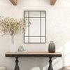 Wall Mirror, Decorative Mirror with Metal Frame, Black Stripes, Multi-Layer Glass, 90W X 2D X 60H Cm