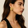 Chic Multi-layered Pleated Petal Stud Earrings: Metal Design for a Luxurious, Versatile Style