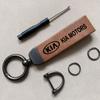 Car Key Rings Leather Auto Logo Keychain Accessories For KIA EV6 Stinger RIO Sorento Picanto Ceed Borrego Syros K4 K5 Sonet ulsap11
