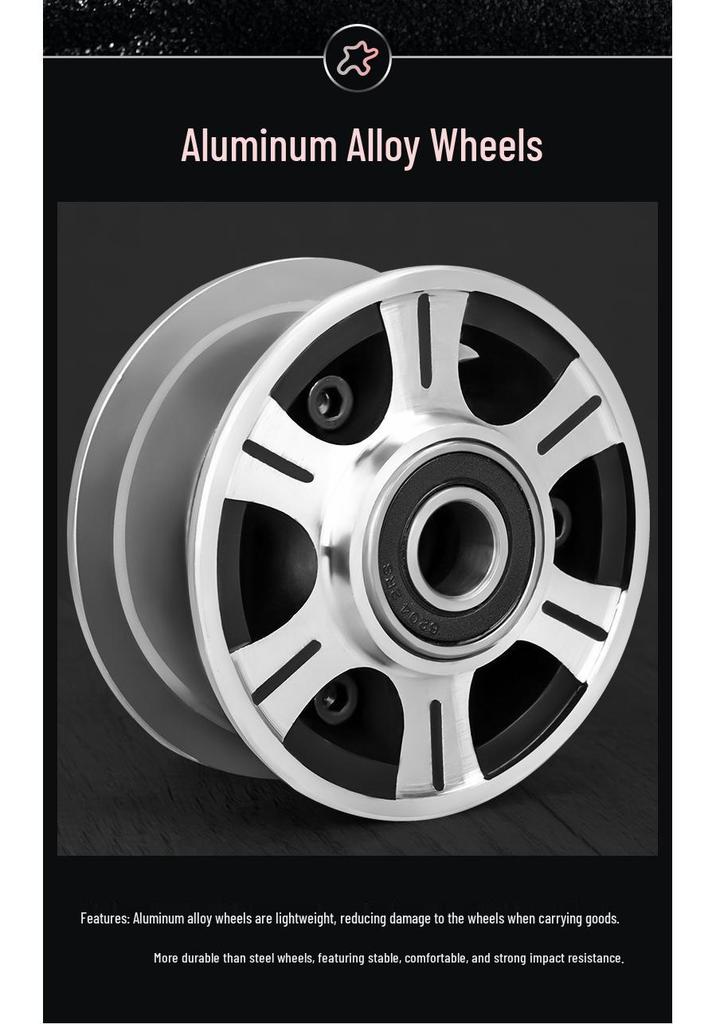 8-10 Inch Thickened Aluminum Alloy Inflatable Rubber Universal Caster Wheel for Handcarts