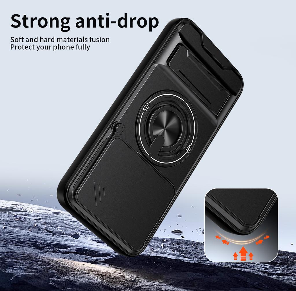 Coque pour xiaomi 15T Pro / 15T Étui Anneau de Protection Coulissant Rotatif pour Appareil Photo Support Housse antichoc Capa Funda