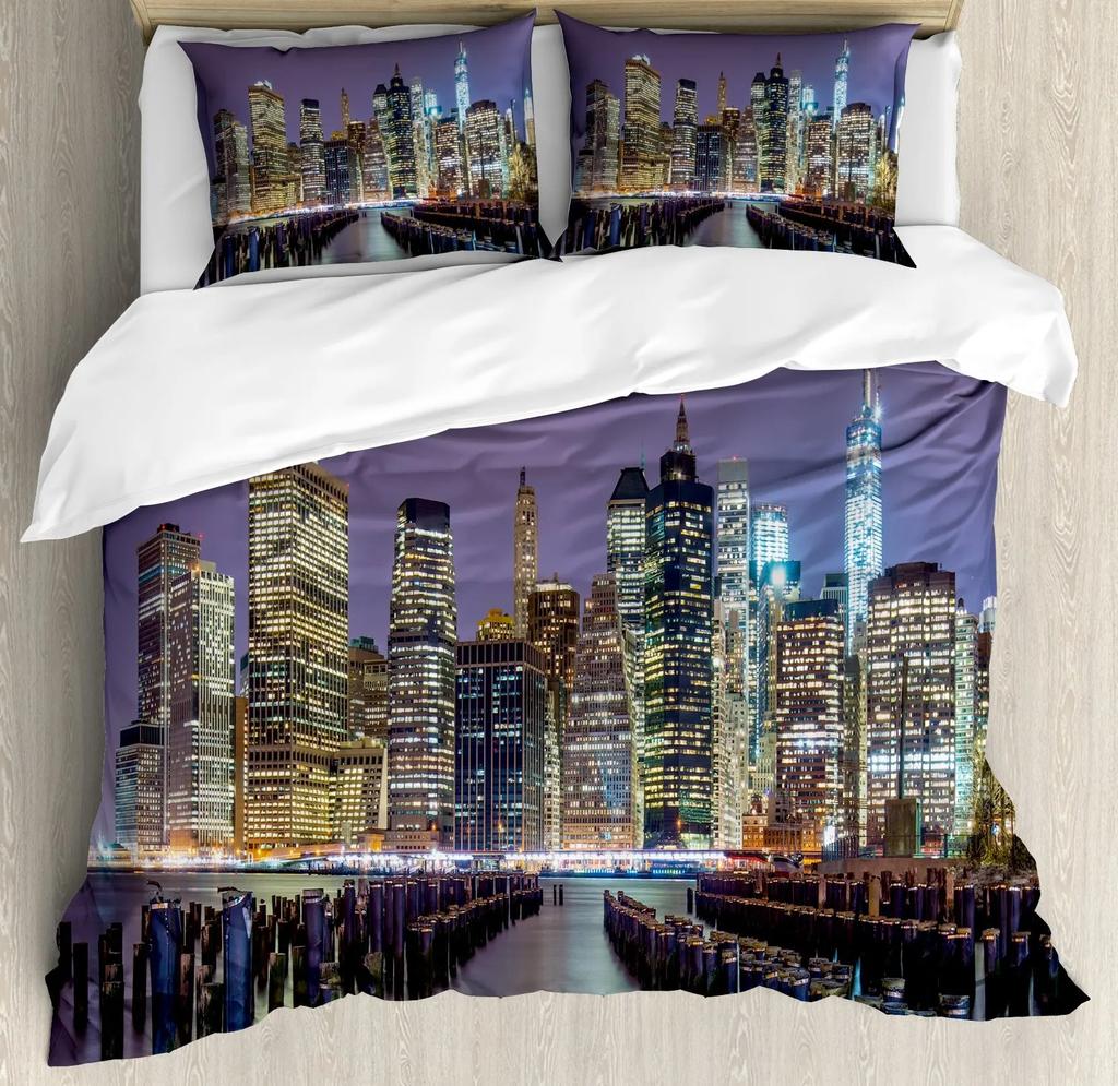 New York City Golden Arches Bridge 3D Print Bedding Set Cozy Duvet Cover King Queen Twin Single Size Birthday Gift Bedroom Decor