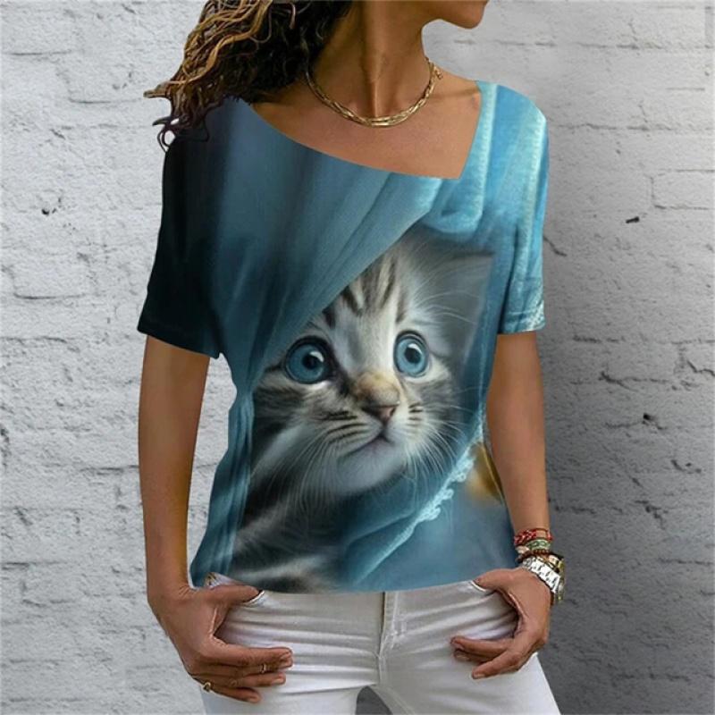 

Забавный Kawaii кот для девочек Y2k, модная женская базовая футболка с принтом, элегантная винтажная элегантная повседневная женская футболка с длинным рукавом XL