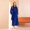2024 Velvet Plus Size Women's Long Bathrobe - Winter European & American Style for Hotels, Salons, and Casual Wear