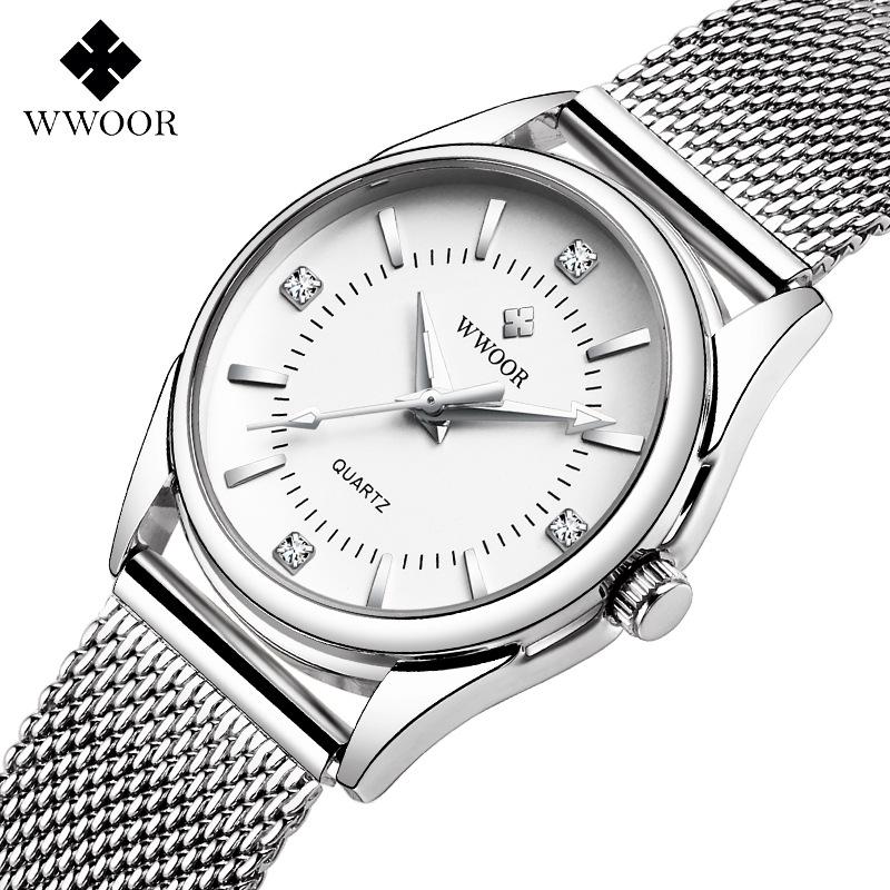 WWOOR Women's Mesh Band Quartz Waterproof Watch