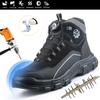 High Top Knob Buckle Safety Shoes, Mining Boots, Work Shoes, Anti-Smashing and Anti-Piercing Lightweight