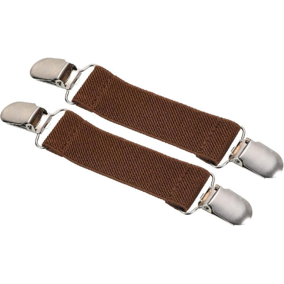 PATIKIL Mitten Clips, Elastic Webbing Strap Hanging Buckle Glove Clamp with Double Side Metal Clip for Keys Bed Sheet