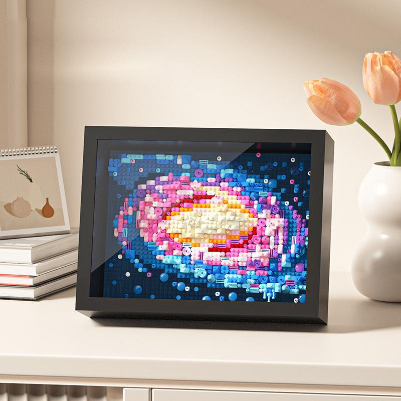 Idea Art Micro Bloc Diamant Meuble de Maison Nanobrique Tournesol Nuit Étoilée Voie Lactée Galaxie Cadre Photo 3D Jouet Brique de Construction