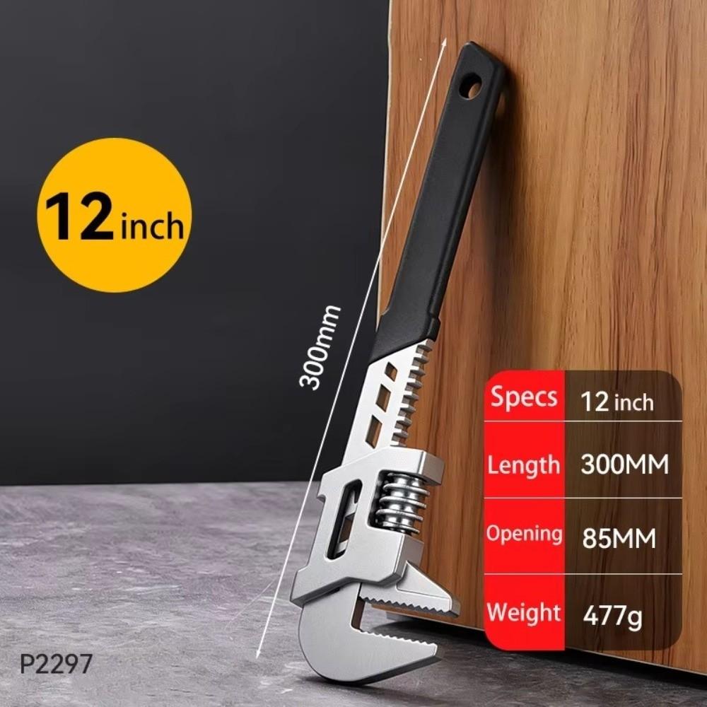 Large Opening Universal Adjustable Wrench Wide Jaw Opening Wrench  For Bathroom Pipe