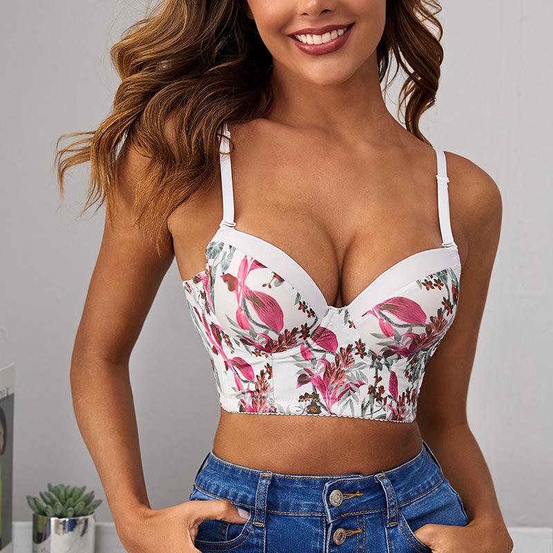 Changlizhi Floral Padded Underwire Bra for Women - Sexy Adjustable Lingerie
