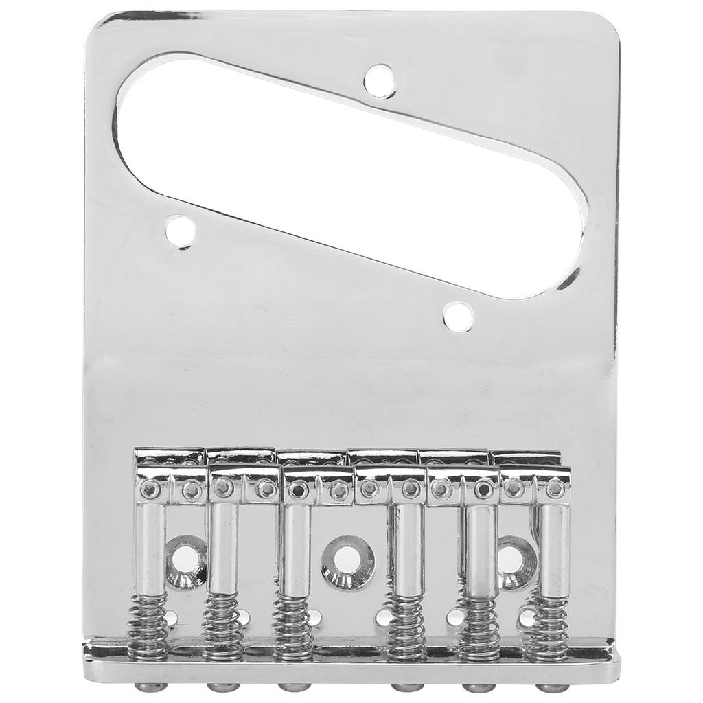 Saddle Bridge Metal Silver 6‑String Hardtail Fixed Replacement for TL Electric Guitar