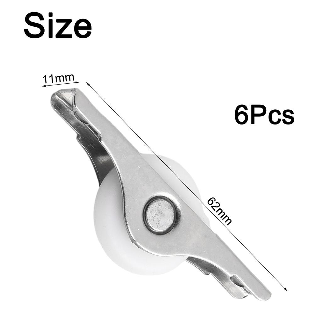 6pcs Window Pulley Wardrobe Drawer Sliding Roller Cabinet Casement Pulley Nylon Wheel  Cupboard Sliding Door Roller Hardware