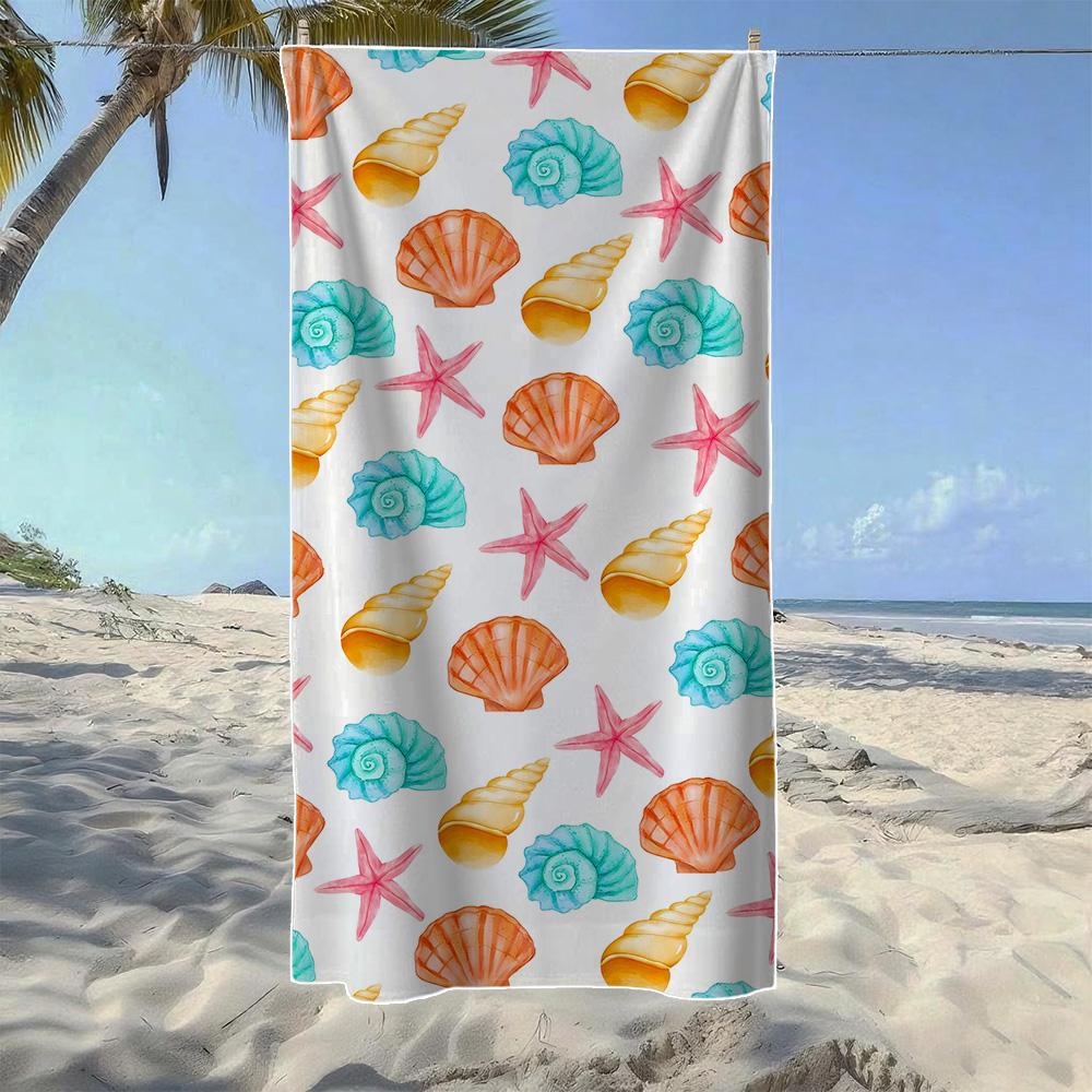 

Pink Coral Seashell Beach Towel, Soft Quick-Drying, Perfect For Portable Outdoor Travel, Swimming, Camping And Summer Beach W30*H60(CM)
