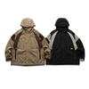 FORN3 Unisex Retro Hooded Windbreaker: Spring/Autumn Color Block Patchwork Jacket N354