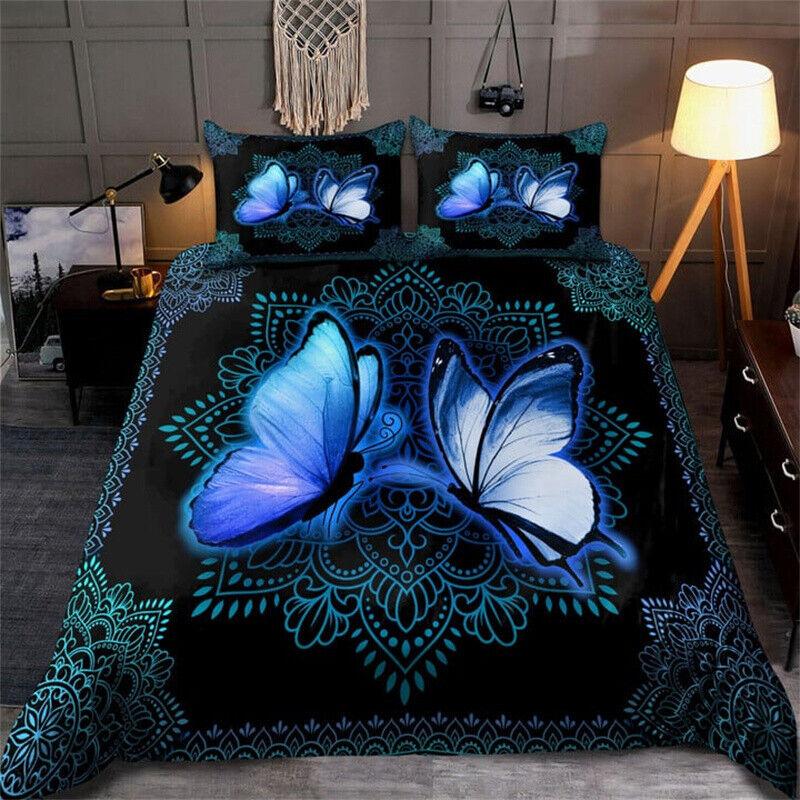 3D Totenkopf Bettbezug Grün Bettwäsche Anzug Einzel Doppel Königin König Geschenk