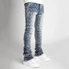 RogueWave Men Denim Fashion Individualistic Straight-leg Men Trousers European and American Fashion Elastic Pearl Denim Layered Long Pants