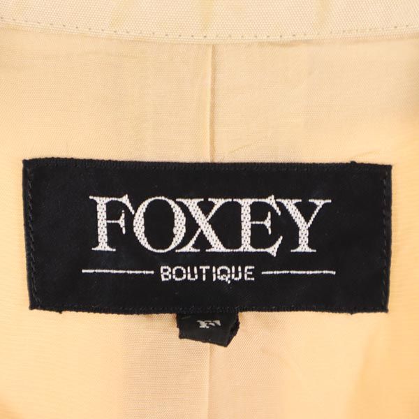 FOXEY Made In Japan Silk Long Coat F Beige Women Used