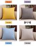 Solid Color Linen Throw Pillow Cover with Customizable Logo.