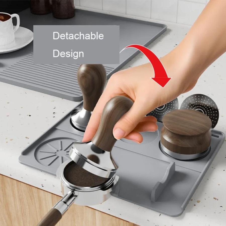Home Coffee Machine Table Mat Anti Slip Silicone Waterproof Matdrainage Device Coffee Shop Desktop Powder Pressing Accessories
