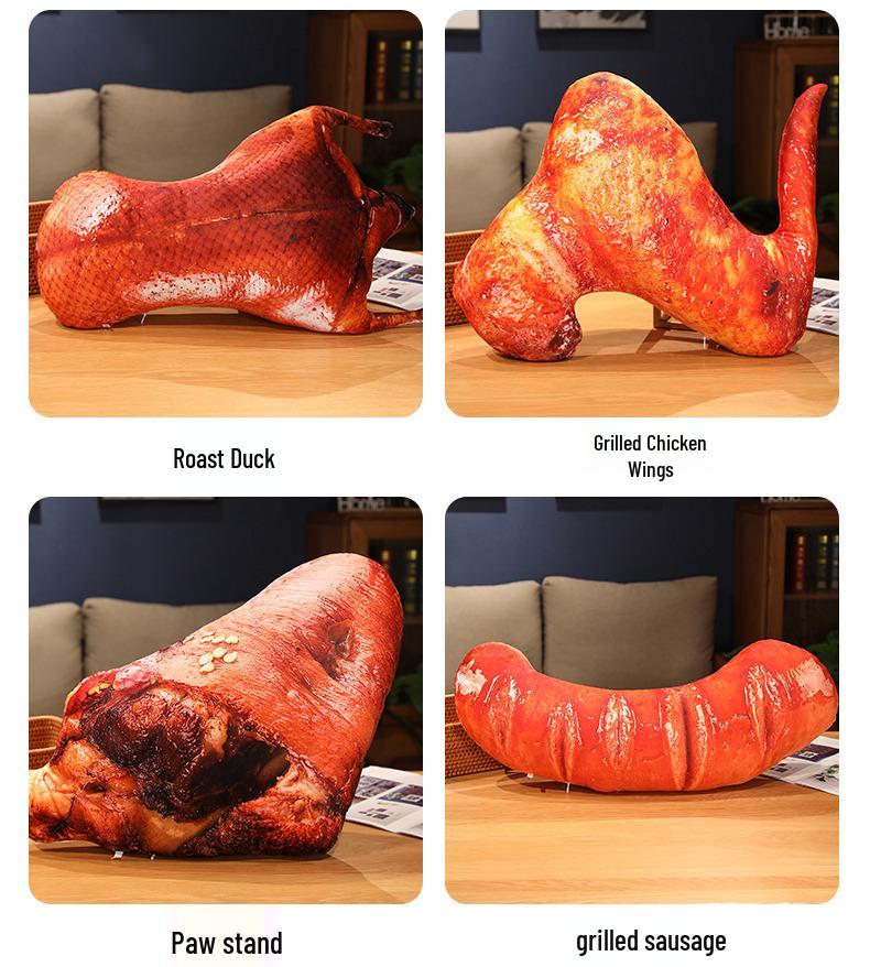 Wanghong Zibo BBQ Plush Food Pillow - Creative Douyin-Style Prank Prop