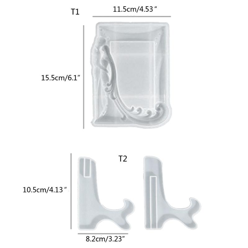 Photo Frame Mold Silicone Plate Holder Mold for Epoxy Casting Home Decoration Pictures Frame Artworks Display Holder