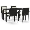 VidaXL Garden Dining Furniture and Cushions 5pcs Black Wicker 3185109