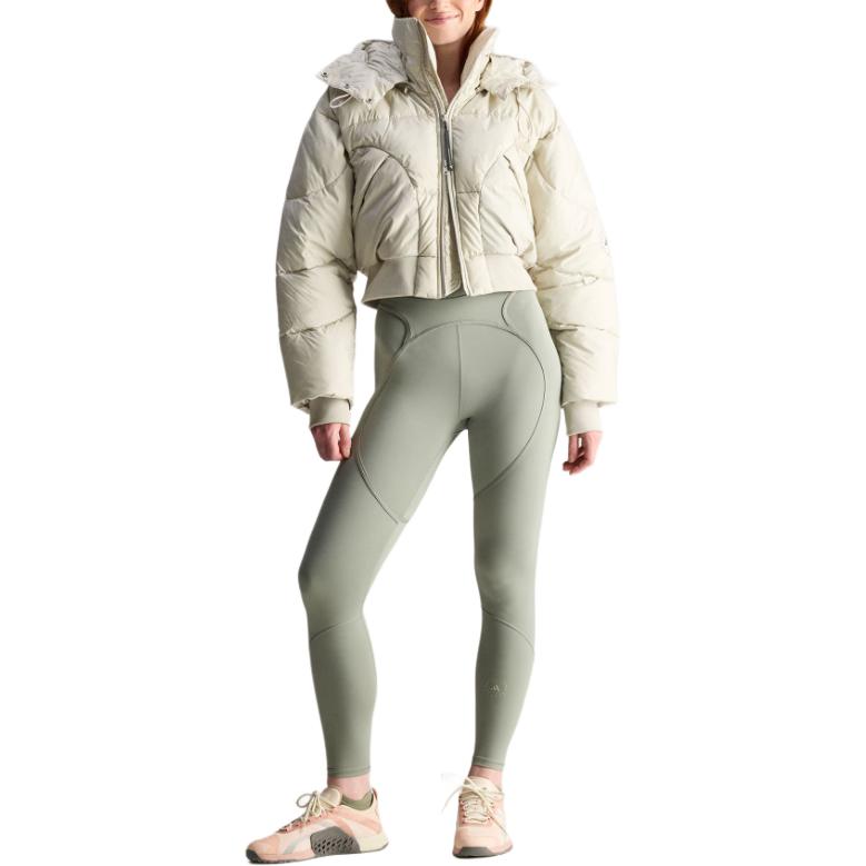 adidas X Stella McCartney Cropped FW25 Gepolsterte Winterjacke mit abnehmbarer Kapuze Damenjacke KA0645
