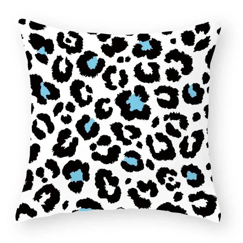 

Colorful Leopard Print Sofa Decorative Cushion Cover Pillow Pillowcase Polyester 45*45 Throw Pillow Home Decor Pillowcover 16x16Inch