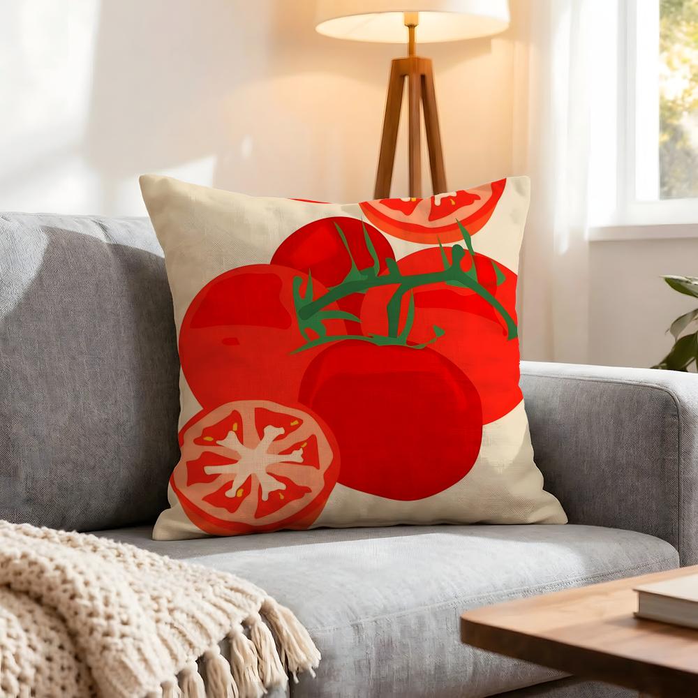 Pattern Tomato Print Cushion Cover 1Pcs Decorative Covers Soft Cushion Case For Sofa Couch Decor 40X40 45X45 Pillowcases