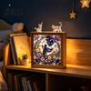 Предметы для декора дома своими руками DIY Акриловые кошачьи пазлы Ночник Ручная сборка Лампа-пазл в стиле витража с декором для ламп Креативный ручной светодиодный свет