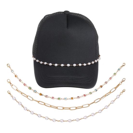 3Pcs Unisex Hair Chain Bohemia Style Irregular Turquoise Stones Flower Decor Hat