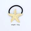 Beach Wind Golden Starfish Exaggerated Fashion Hair Rope Geometric Advanced Pentagram Hair Rope