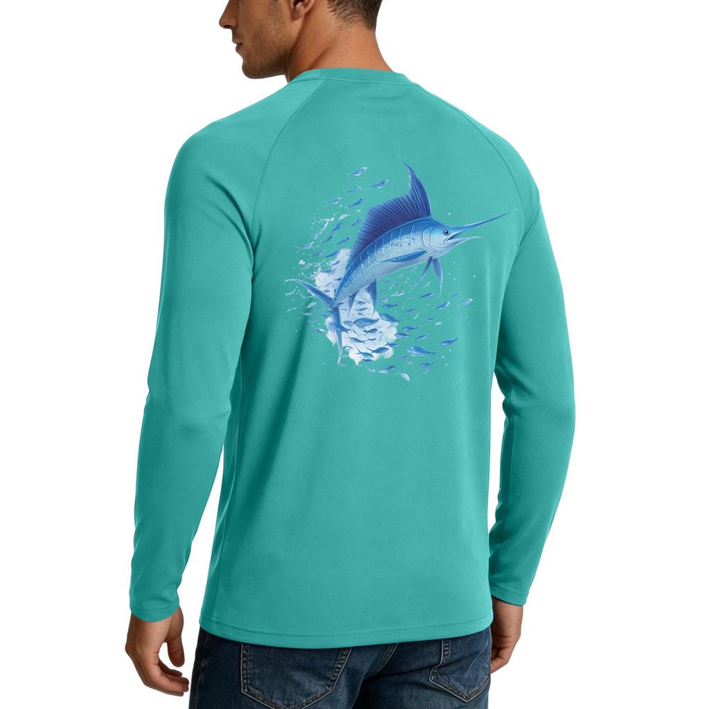 Men's Long Sleeve Sun Protection Shirt UPF50+ UV Resistant Lightweight Stretch Outdoor Fishing Running Sports Top