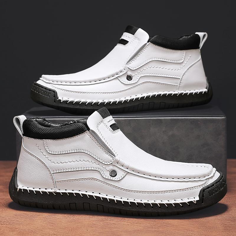 38-48 Herren Retro Freizeitschuhe, Große Größen Handgemachte Echte Leder Freizeitstiefel Knöchelhohe Stiefel