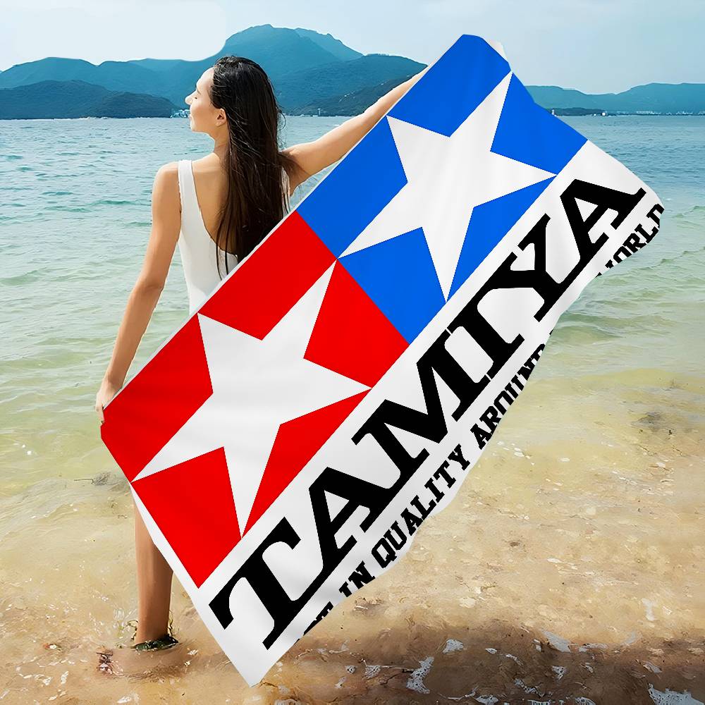 T-Tamiya Logo Bath Towel Microfiber Soft Water Absorbing Breathable For Girl Kids Decorative Cartoon Beach Towel