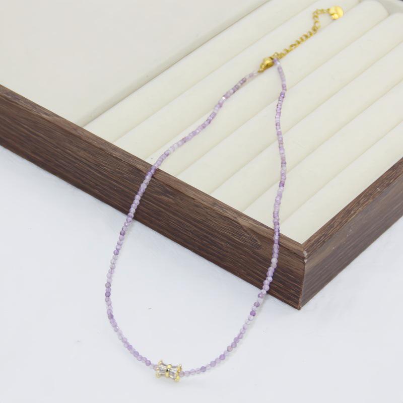 Vintage Amethyst Handmade Beaded Clavicle Necklace - Niche Design, Versatile Elegance